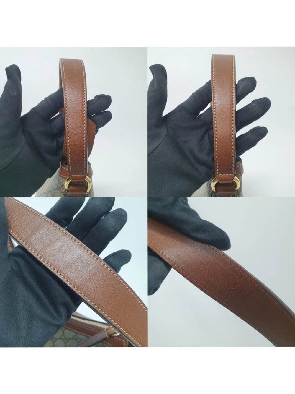 Authentic Gucci GG Supreme Canvas Shoulder Bag Brown Leather Trim | Designer - Picture 8 of 11